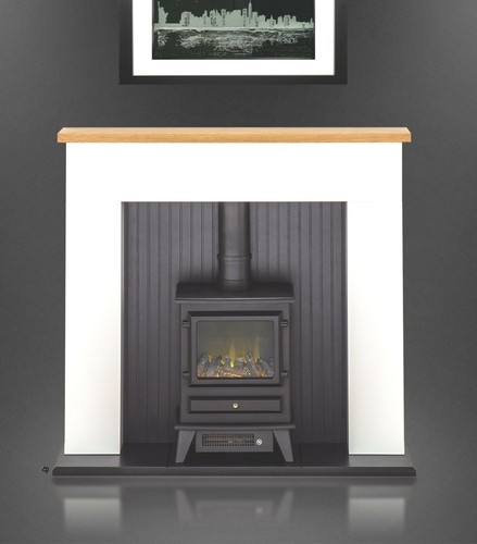 Electric fire stove white - fire,