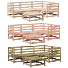 5 Piece Garden Sofa Set Solid