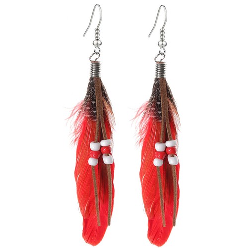 Pair western earrings plume - 1,