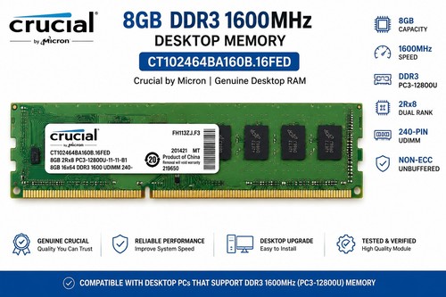 Crucial 8gb ddr3 1600mhz - crucial,