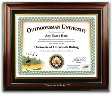 HORSEBACK RIDING Outdoorsman PERSONALIZED CERTIFICATE Diploma Horse Trail - GIFT