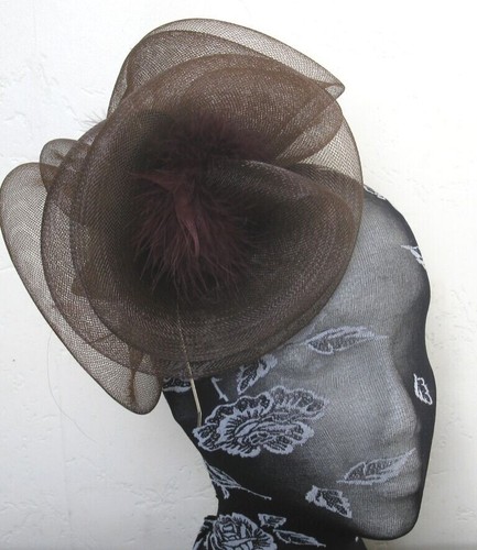 Brown headband crin fascinator - brown,