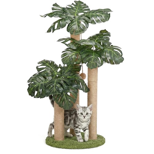 Cat scratching post with toy - cat,