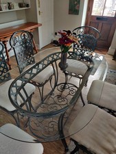 Metal Table With Glass Top And Chairs