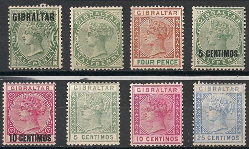 Gibraltar stamps 1886 1898 - gibraltar, 1886-1898