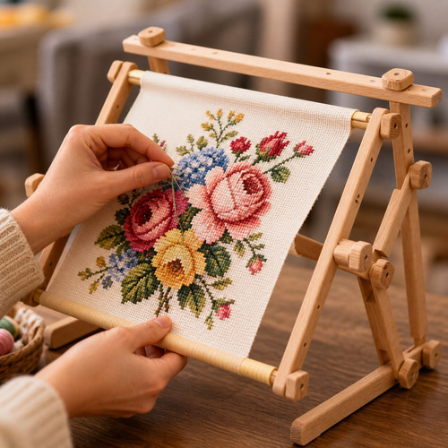 Wood embroidery stand for - wood,