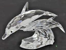 Swarovski Crystal "SCS DOLPHINS" VG Condition-Baby Dolphins side fin repaired
