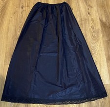 Vtg Long Petticoat Slip Black