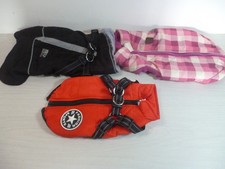 3 x Assorted Small S dog coats suit 6kg to 8kg maybe 9kg