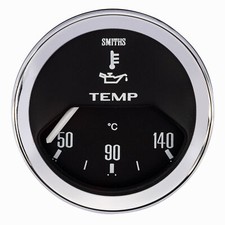 Smiths Classic Electrical Oil Temperature Gauge - Chrome Bezel / Black Dial Face