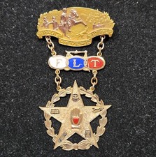 Genuine Gold Paul Revere Lodge Odd Fellows FLT Pinback - "James T. Martin, 1918"