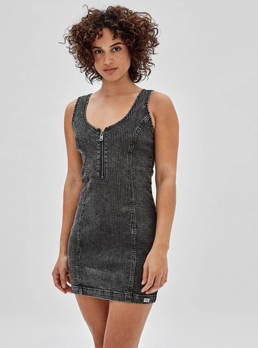 Guess denim zip dress - dress, brand