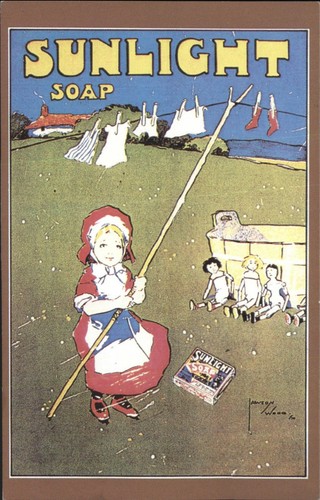 Sunlight soap poster postcard - soap,