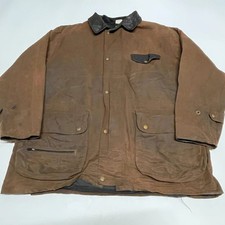 Wax Jacket Mens XL Brown Waxed Barn Riding Coat Country Utility Outdoor USA