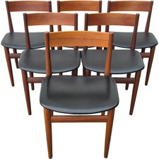 Set of 6 Vintage Frem Røjle Danish Dining Chairs Mid-century