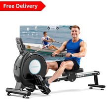 16-Level Silent Resistance Rowing Machine - LCD Monitor & Ergonomic Design