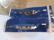 2 unused vintage abu garcia blue silver 30g toby salmo lures carded