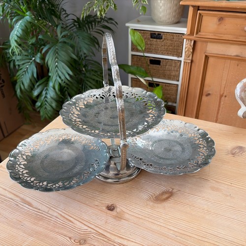 Vintage folding chromed cake - vintage,