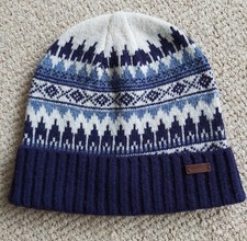 Genuine GANT USA Navy / Off White 80% Wool Beanie Hat Toque New