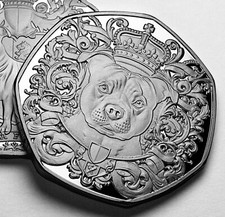 STAFFORDSHIRE BULL TERRIER Silver Commemorative Coin. Staffy/Puppy/Pup/Dog