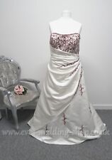  Romantica ''Eleanor'' ivory burgundy wedding dress UK 30 - check measurements