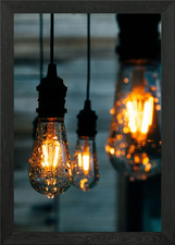 Lamps in the rain Framed Wall