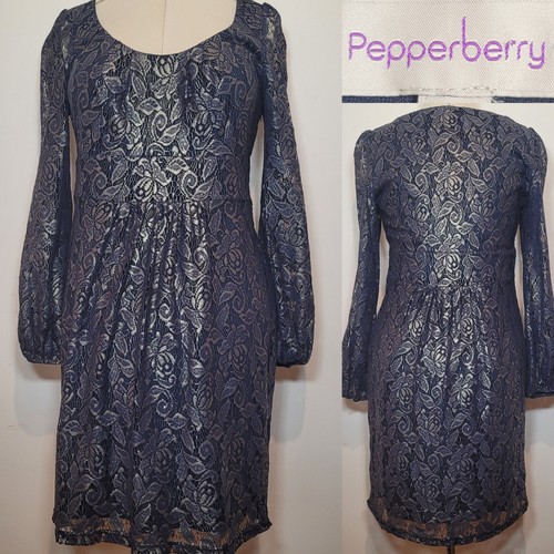 Pepperberry dress blue - blue, lace