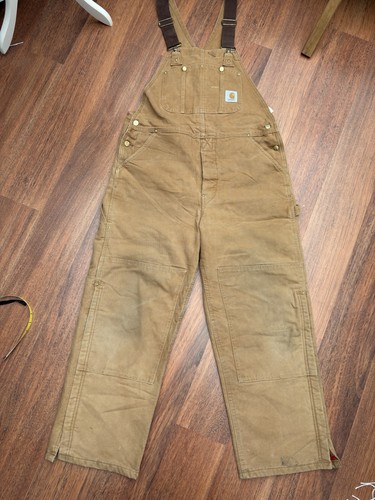 Mens carhartt tan bib duck - bib,