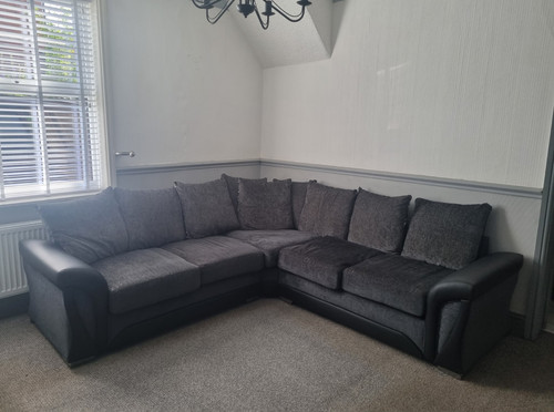 Grey black corner sofa - grey/black,