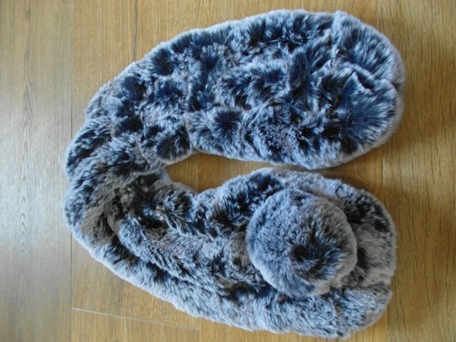Ladies faux blue fluffy neck - faux,