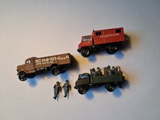 Kit Built Plastic Model German Military Truck Fire Truck & Flat Bed Truck HO/OO 
