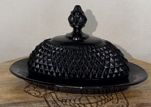 Vtg indiana cameo black glass - vtg,