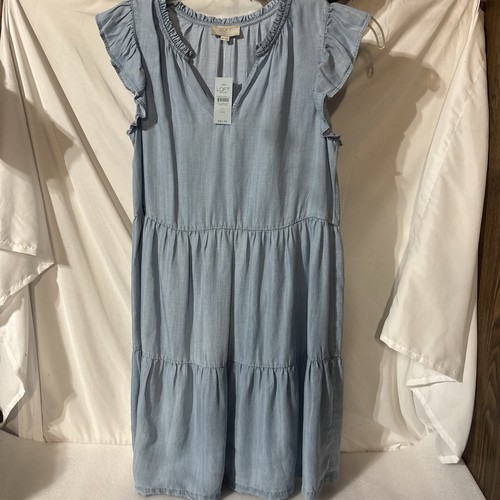 Loft chambray tiered mini - loft,
