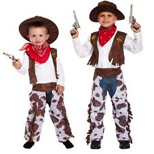 Boys COWBOY WILD WEST FANCY DRESS COSTUME Rodeo Childs Book Week Outfit Kids UK