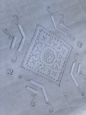 Antique Italian Hand Embroidered Bed Linen - 256 W X 256 L + 2 pillowcases