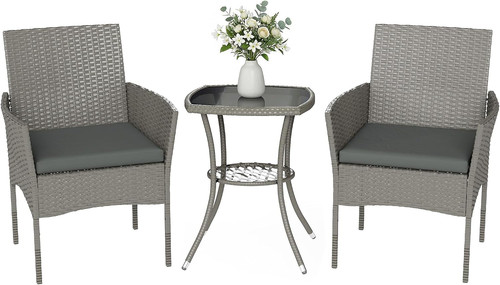 Piece rattan bistro set pe - 3,