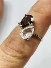 TJC silver ring with white and