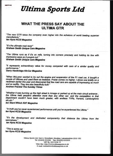 Ultima gtr press comments - gtr,
