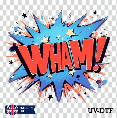 Comic wham dtf sticker - uv,