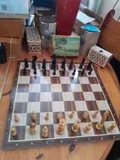 Large Stylish Regency Chess Set Pieces, Felted, Lacquered With Luxury Box-694TBL