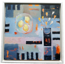 Graham Evernden (b.1947) Abstract Oil On Canvas. Three Lemons