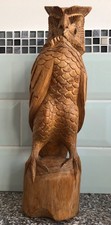 Hand-Carved Wooden Owl, 36cms