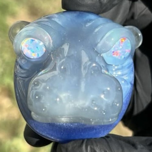 Crux glass hippo pendant - glass,
