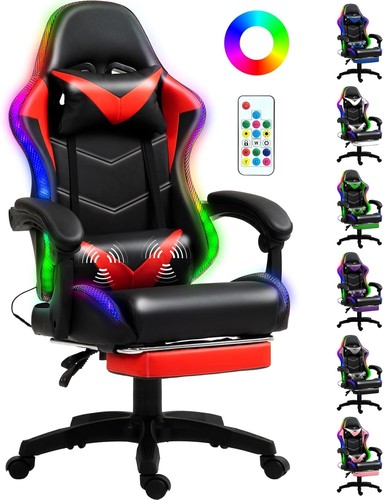 Rgb led gaming chair reclining - led,