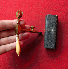 Antique fleaglass pocket microscope botany entomology