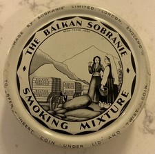 Vintage The Balkan Sobranie Smoking Mixture Tobacco Tin used condition