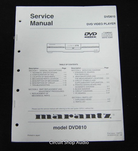 Original marantz dvd810 dvd - original,