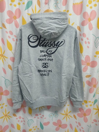 Stussy grey hooded sweatshirt