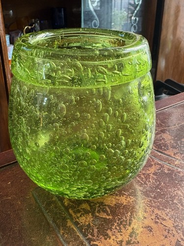 Chunky lime green glass jar - lime,