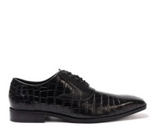Giorgio Leather Croc Oxford Shoes Men’s Black Size UK 8 (Ref291)